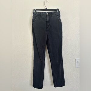 hollister ultra high rise stacked vintage straight black jeans Size 0